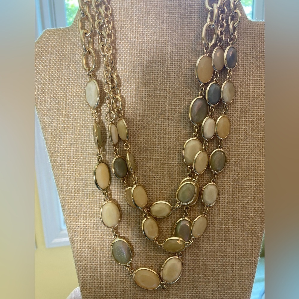 Talbots Multi Layered Earth Tone Statement Neckla… - image 7
